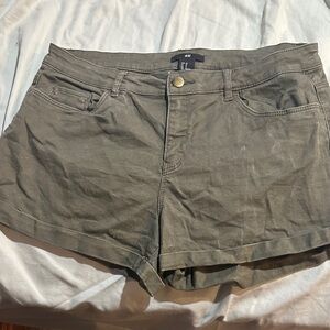 H&M Olive Green Denim-Style Women's Shorts